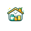 Logo do Reponha: uma casa com itens de despensa
